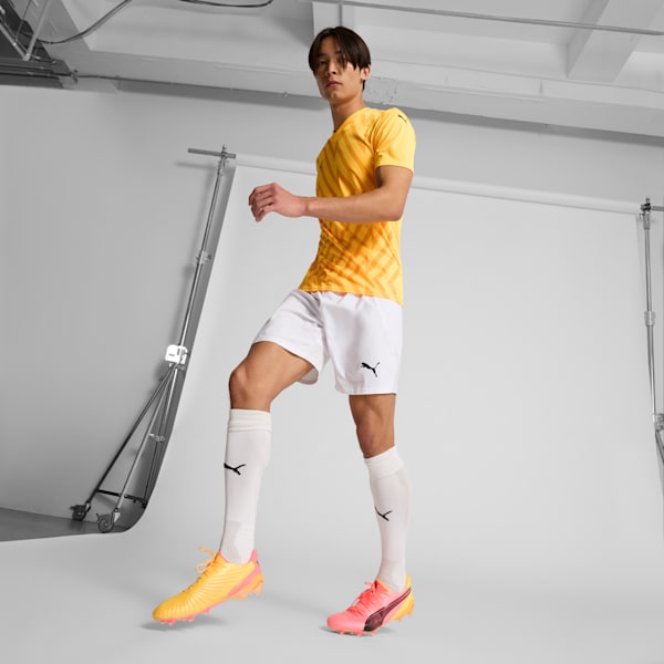 Botines de fútbol para hombre suelo firme/suelo artificial KING ULTIMATE TRICK, Sun Stream-PUMA Black-Sunset Glow, extralarge