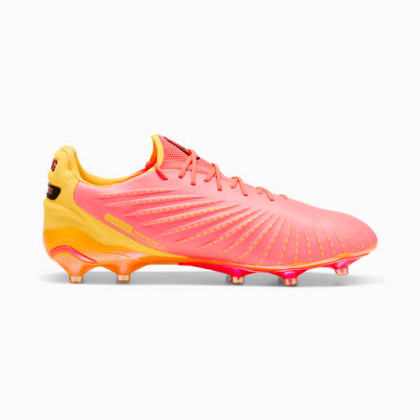 Botines de fútbol para hombre suelo firme/suelo artificial KING ULTIMATE TRICK, Sun Stream-PUMA Black-Sunset Glow, extralarge