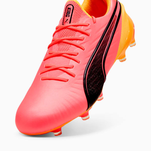 Botines de fútbol para hombre suelo firme/suelo artificial KING ULTIMATE TRICK, Sun Stream-PUMA Black-Sunset Glow, extralarge