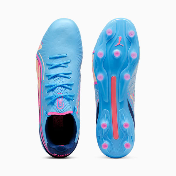 Botines de fútbol para hombre suelo firme/suelo artificial KING ULTIMATE VOLUME UP, Luminous Blue-Poison Pink-Blazing Blue, extralarge