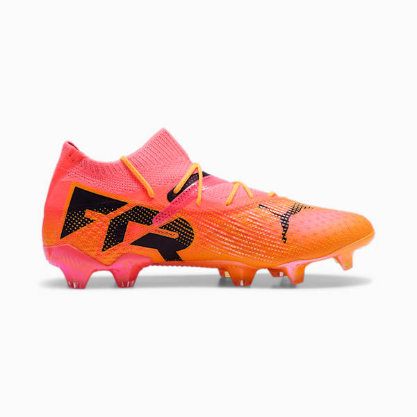 FUTURE 7 ULTIMATE TRICKS Firm Ground/Artificial Ground Men's Soccer Cleats, Sunset Glow-Sun Stream-PUMA Black-PUMA White, extralarge