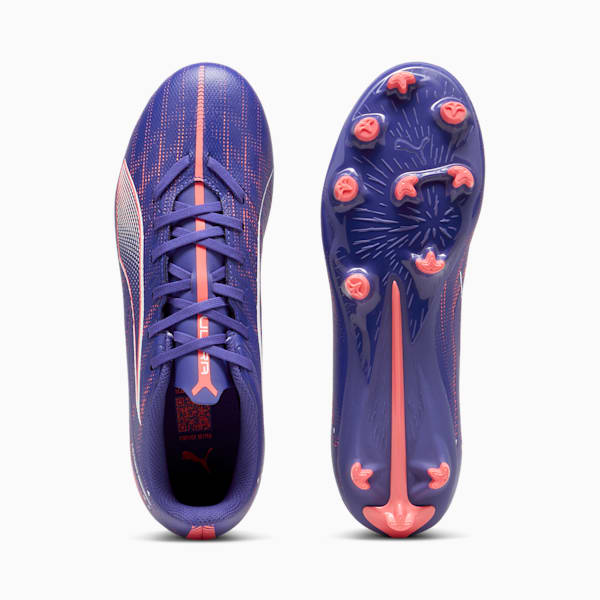 Chaussures de soccer à crampons pour terrain dur/terrain artificiel ULTRA 5 PLAY Homme, Lapis Lazuli-PUMA White-Sunset Glow, extralarge
