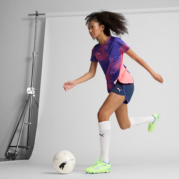 ULTRA 5 PLAY Firm Ground/Artificial Ground Women's Soccer Cleats, Fizzy Apple-PUMA White-Bluemazing, extralarge