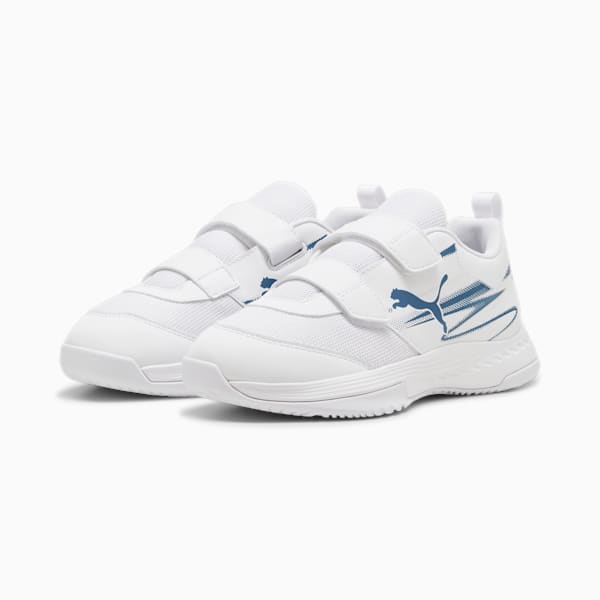 Varion II Indoor Sports Shoes Youth, PUMA White-Blue Horizon, extralarge