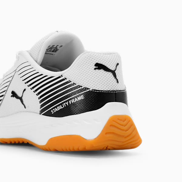 Badminton Smash Sprint Indoor Sports Shoes, PUMA White-PUMA Black, extralarge-IND