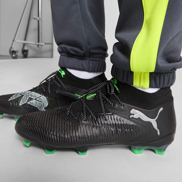 Tacos de fútbol FUTURE 8 ULTIMATE FG, PUMA Black-Cool Light Gray-Fluo Green, extralarge