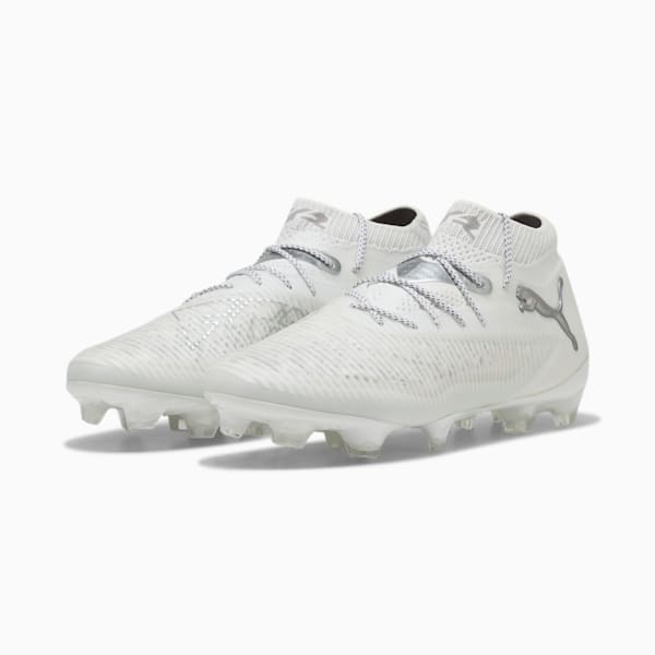 FUTURE 8 ULTIMATE Firm Ground Men's Soccer Cleats, PUMA White-Matte Silver, extralarge