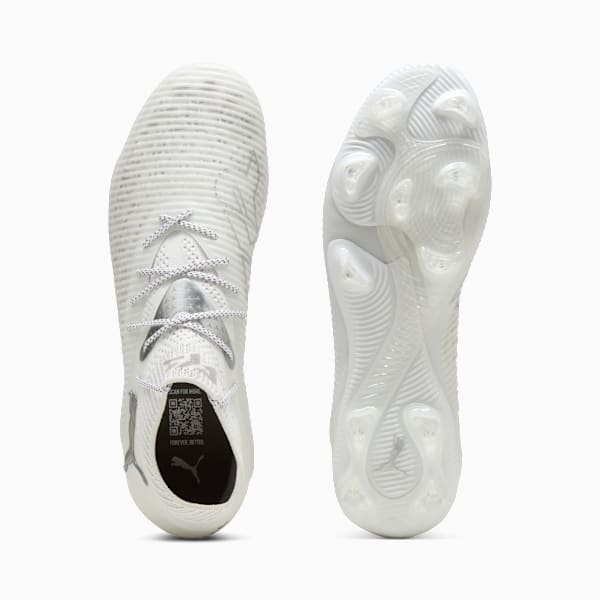 Tacos de fútbol FUTURE 8 ULTIMATE FG, PUMA White-Matte Silver, extralarge
