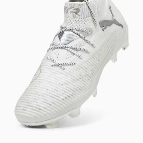 FUTURE 8 ULTIMATE Firm Ground Men's Soccer Cleats, PUMA White-Matte Silver, extralarge