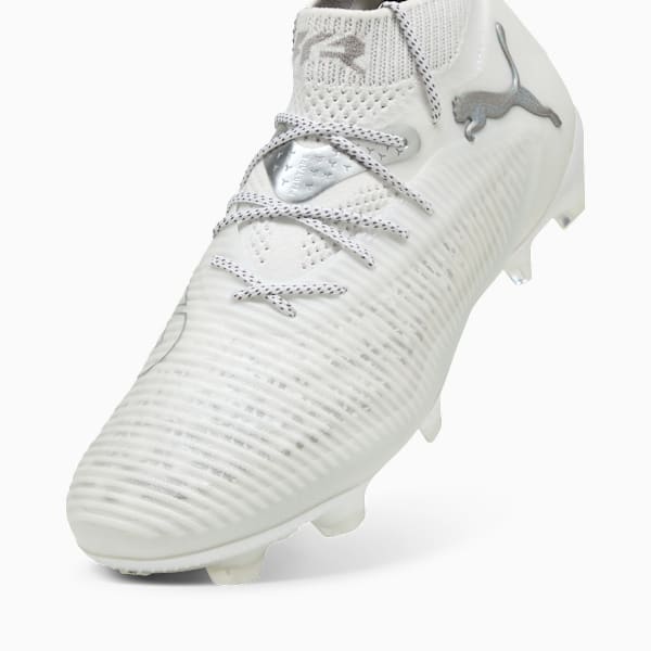 Tacos de fútbol FUTURE 8 ULTIMATE FG, PUMA White-Matte Silver, extralarge