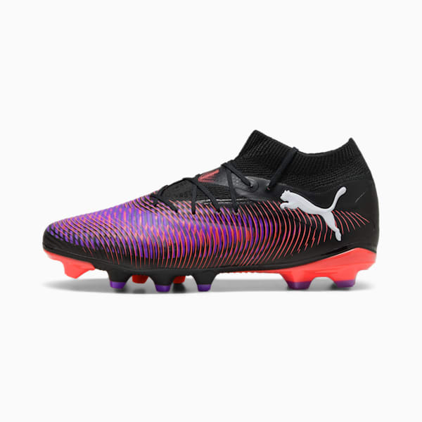 Botines de fútbol para suelo firme/artificial para hombre FUTURE 8 PRO, PUMA Black-PUMA White-Glowing Red, extralarge