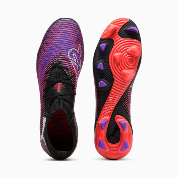 Botines de fútbol para suelo firme/artificial para hombre FUTURE 8 PRO, PUMA Black-PUMA White-Glowing Red, extralarge