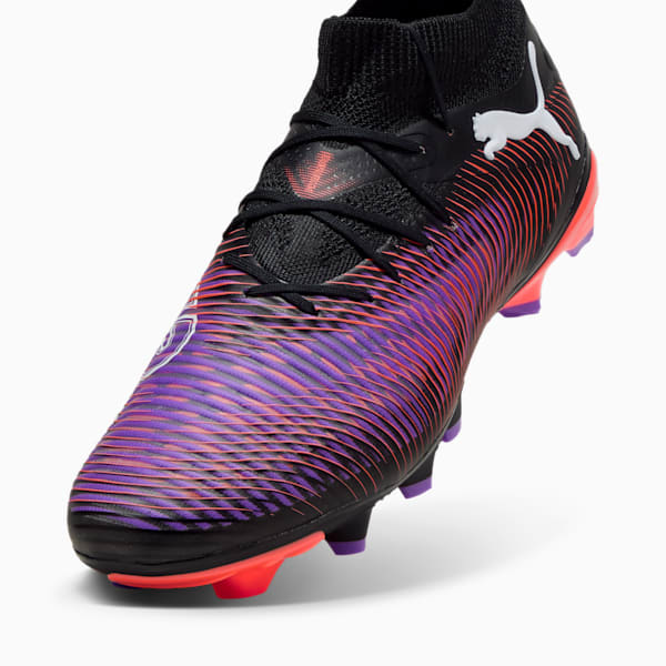 Botines de fútbol para suelo firme/artificial para hombre FUTURE 8 PRO, PUMA Black-PUMA White-Glowing Red, extralarge