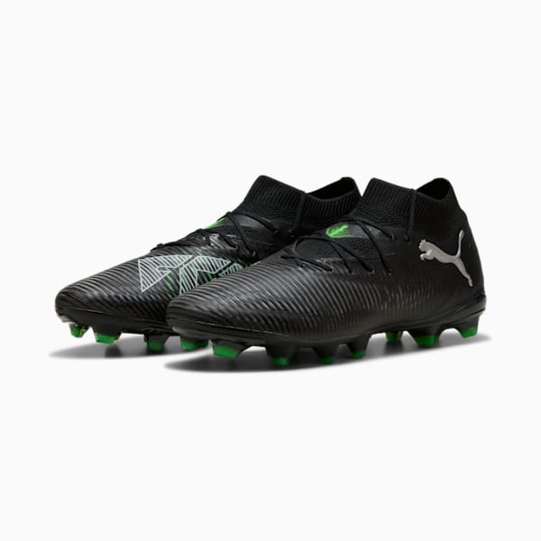 Botines de fútbol para suelo firme/artificial para hombre FUTURE 8 PRO, PUMA Black-Cool Light Gray-Fluo Green, extralarge