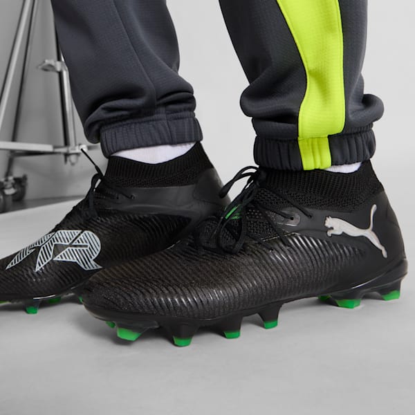 Botines de fútbol para suelo firme/artificial para hombre FUTURE 8 PRO, PUMA Black-Cool Light Gray-Fluo Green, extralarge