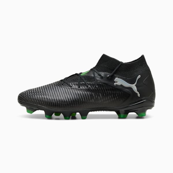 Botines de fútbol para suelo firme/artificial para hombre FUTURE 8 PRO, PUMA Black-Cool Light Gray-Fluo Green, extralarge