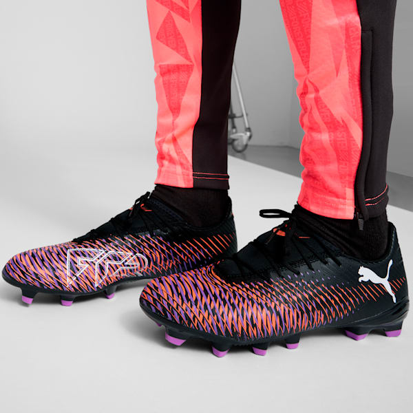 FUTURE 8 PLAY Firm Ground/Artifical Ground Men's Soccer Cleats, PUMA Black-PUMA White-Glowing Red, extralarge