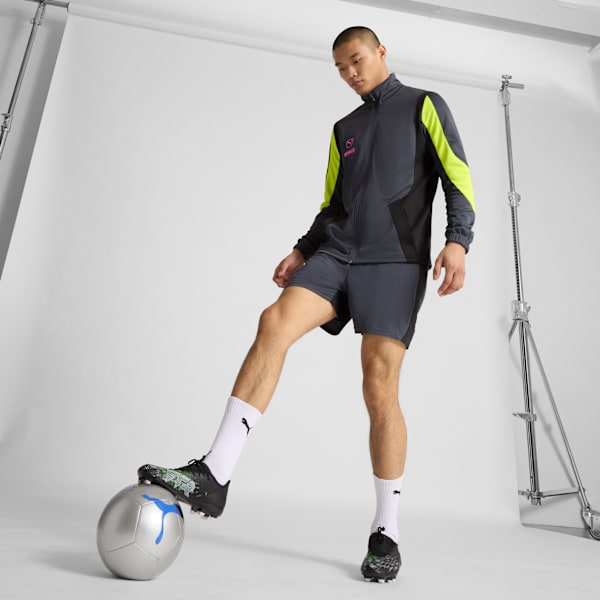 Chaussures de soccer à crampons pour terrain ferme/terrain artificiel FUTURE 8 PLAY Homme, PUMA Black-Cool Light Gray-Fluo Green, extralarge