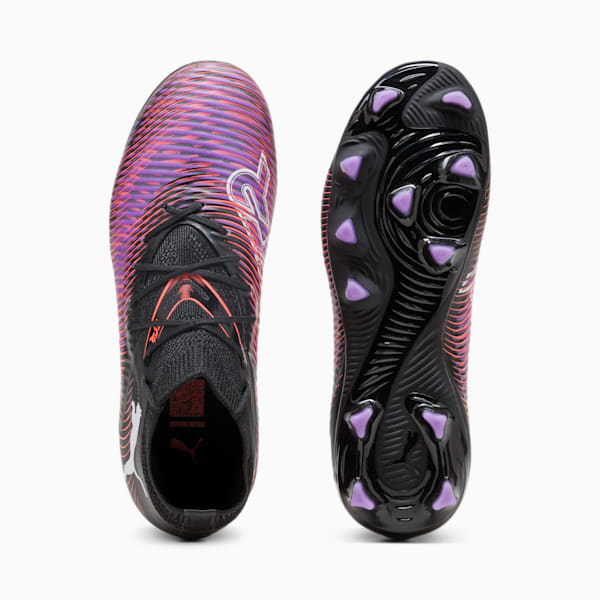 Botines de fútbol para suelo firme/artificial para niños grandes FUTURE 8 PRO, PUMA Black-PUMA White-Glowing Red, extralarge