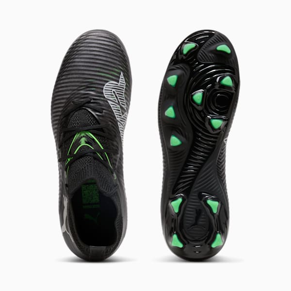FUTURE 8 PRO Firm Ground/Artificial Ground Big Kids' Soccer Cleats, PUMA Black-Cool Light Gray-Fluo Green, extralarge