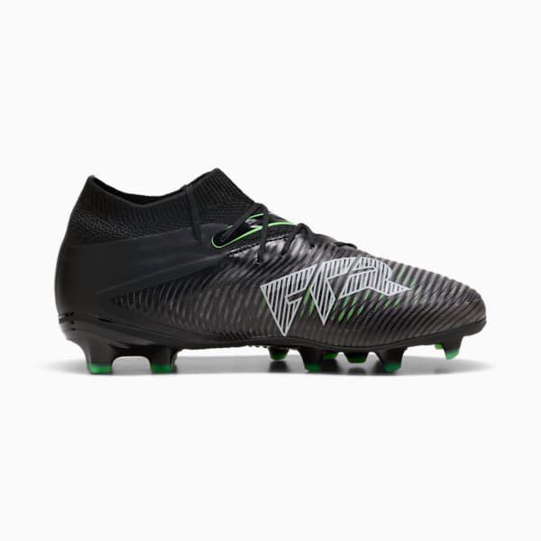 FUTURE 8 PRO Firm Ground/Artificial Ground Big Kids' Soccer Cleats, PUMA Black-Cool Light Gray-Fluo Green, extralarge
