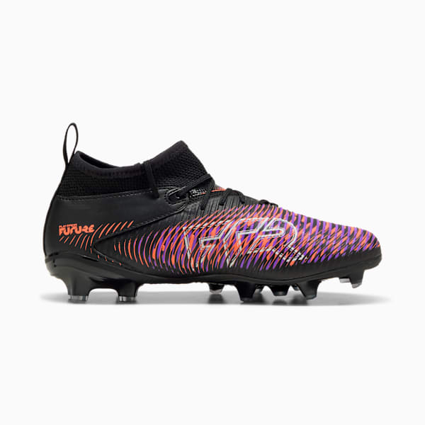 Tacos de fútbol FUTURE 8 MATCH FG/AG para adolescentes, PUMA Black-PUMA White-Glowing Red, extralarge