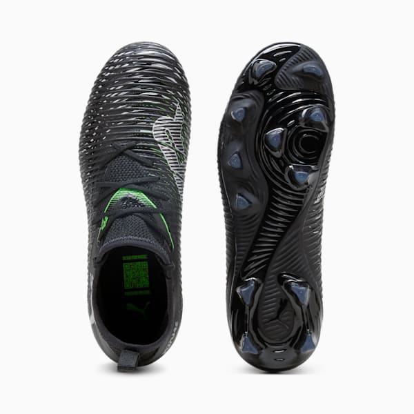 FUTURE 8 MATCH Firm Ground/Artificial Ground Big Kids' Soccer Cleats, PUMA Black-Cool Light Gray-Fluo Green, extralarge