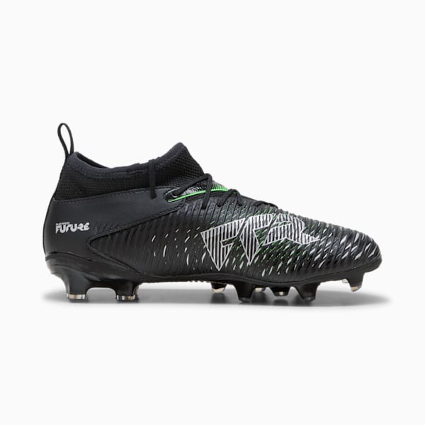 FUTURE 8 MATCH Firm Ground/Artificial Ground Big Kids' Soccer Cleats, PUMA Black-Cool Light Gray-Fluo Green, extralarge