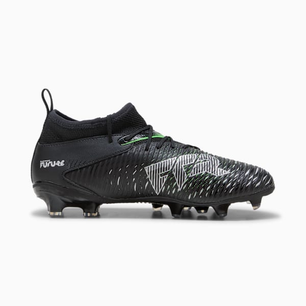 Tacos de fútbol FUTURE 8 MATCH FG/AG para adolescentes, PUMA Black-Cool Light Gray-Fluo Green, extralarge