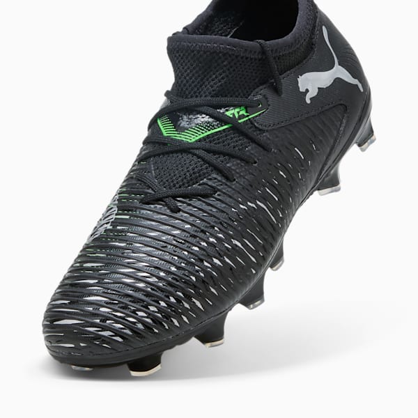 FUTURE 8 MATCH Firm Ground/Artificial Ground Big Kids' Soccer Cleats, PUMA Black-Cool Light Gray-Fluo Green, extralarge