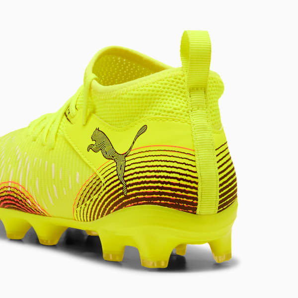 FUTURE 8 MATCH Firm Ground/Artificial Ground Big Kids' Soccer Cleats, Yellow Alert-PUMA Black-Sun Struck, extralarge