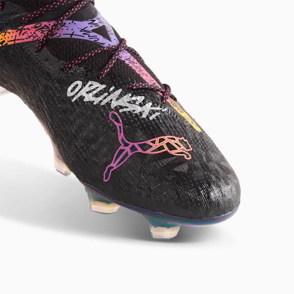 PUMA x ORLINSKI FUTURE 7 ULTIMATE Firm Ground/Artificial Ground Men's Soccer Cleats, PUMA Black-PUMA Silver-Dark Amethyst-Sun Stream, extralarge
