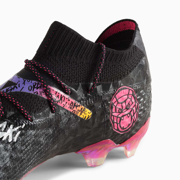 PUMA x ORLINSKI FUTURE 7 ULTIMATE Firm Ground/Artificial Ground Men's Soccer Cleats, PUMA Black-PUMA Silver-Dark Amethyst-Sun Stream, extralarge