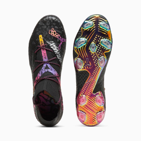PUMA x ORLINSKI FUTURE 7 ULTIMATE Firm Ground/Artificial Ground Men's Soccer Cleats, PUMA Black-PUMA Silver-Dark Amethyst-Sun Stream, extralarge