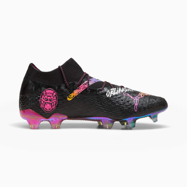 PUMA x ORLINSKI FUTURE 7 ULTIMATE Firm Ground/Artificial Ground Men's Soccer Cleats, PUMA Black-PUMA Silver-Dark Amethyst-Sun Stream, extralarge