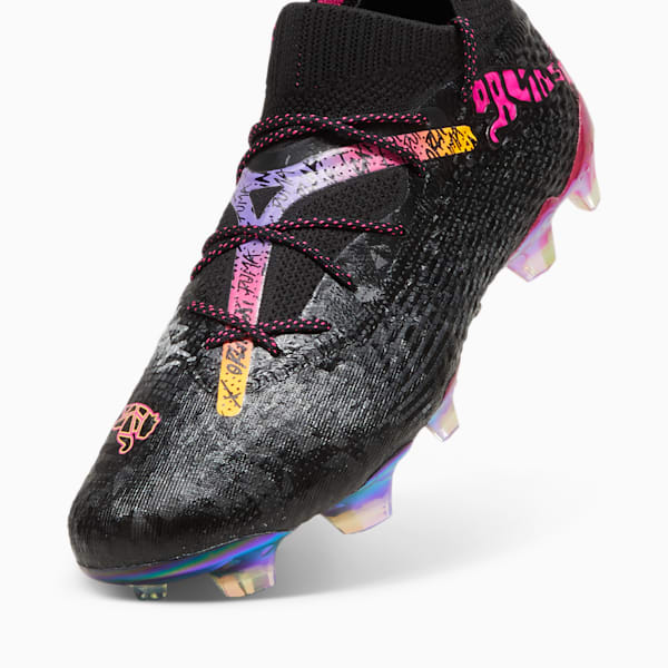 PUMA x ORLINSKI FUTURE 7 ULTIMATE Firm Ground/Artificial Ground Men's Soccer Cleats, PUMA Black-PUMA Silver-Dark Amethyst-Sun Stream, extralarge