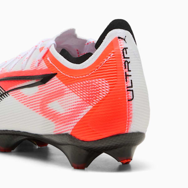 Botines de fútbol para suelos firmes para mujer ULTRA 5 CARBON, PUMA White-PUMA Black-Glowing Red, extralarge