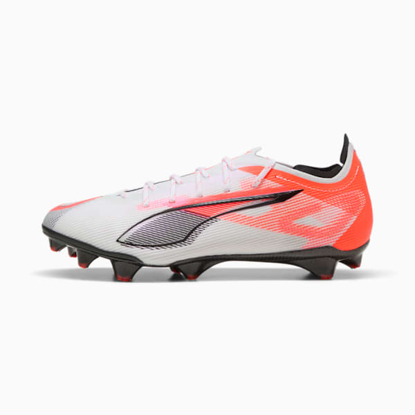 Botines de fútbol para suelos firmes para mujer ULTRA 5 CARBON, PUMA White-PUMA Black-Glowing Red, extralarge