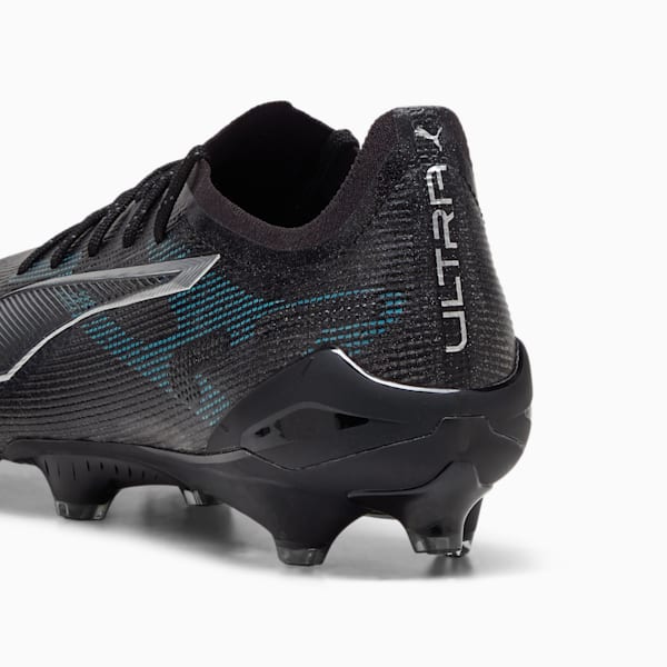 ULTRA 5 ULTIMATE Firm Ground Men's Soccer Cleats, PUMA Black-PUMA Silver-Bright Aqua, extralarge