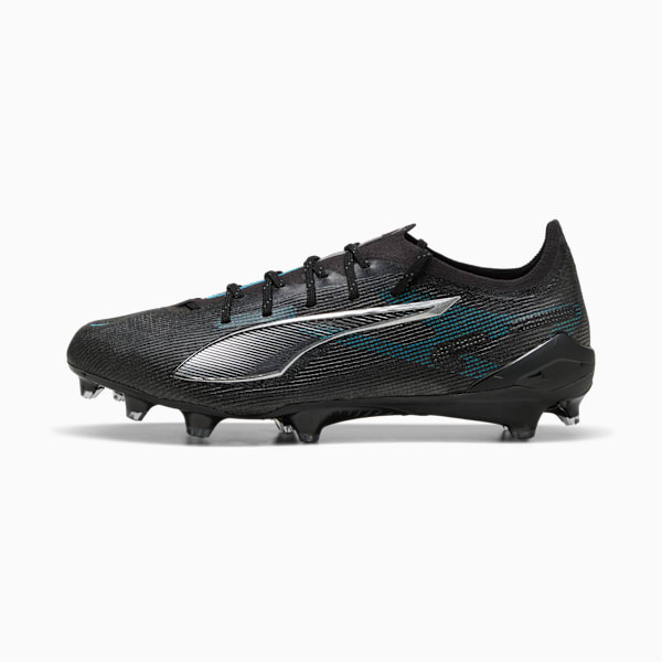 Tacos de fútbol ULTRA 5 ULTIMATE FG, PUMA Black-PUMA Silver-Bright Aqua, extralarge