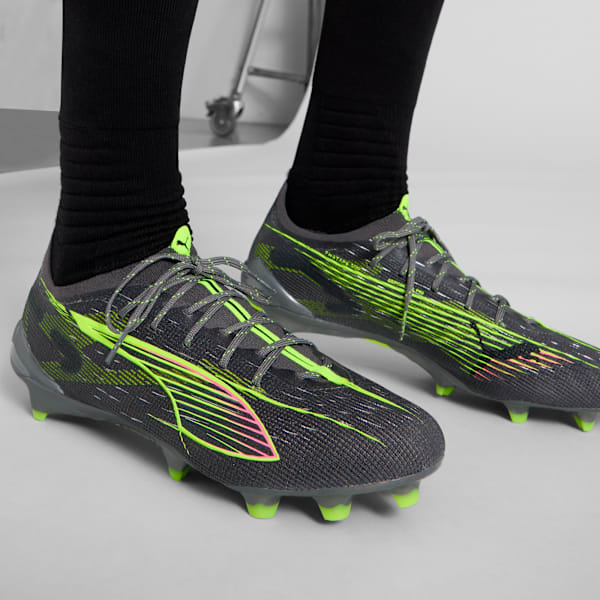 ULTRA 5 ULTIMATE Firm Ground Men's Soccer Cleats, Matte Aged Silver-Yellow Alert-Sun Struck, extralarge