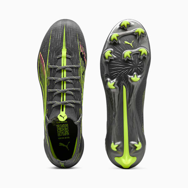 Tacos de fútbol para suelo firme ULTRA 5 ULTIMATE TRICKS, Matte Aged Silver-Yellow Alert-Sun Struck, extralarge