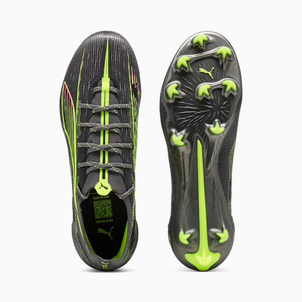 Tacos de fútbol para mujer ULTRA 5 ULTIMATE BRILLIANCE suelo firme, Matte Aged Silver-Yellow Alert-Sun Struck, extralarge