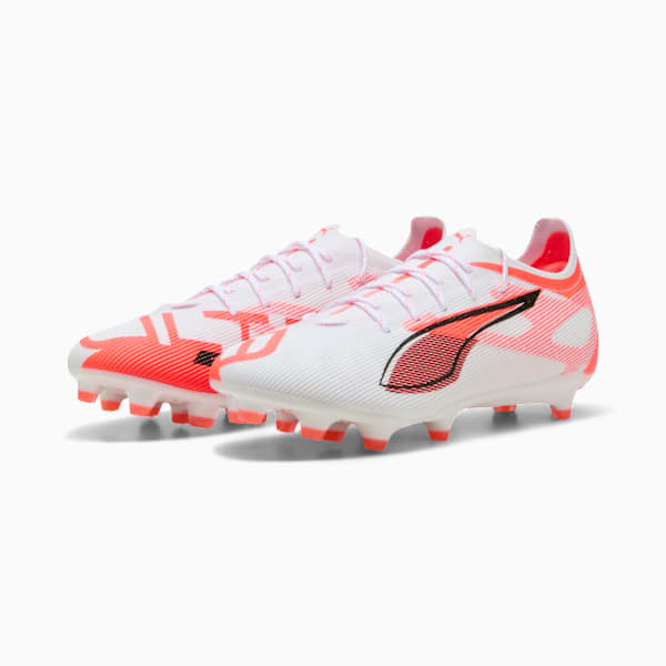 ULTRA 5 PRO FG/AG Football Boots Unisex, PUMA White-PUMA Black-Glowing Red, extralarge