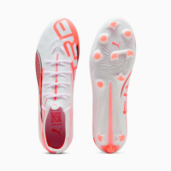 Botines de fútbol para suelo firme/artificial para hombre FUTURE 5 PRO, PUMA White-PUMA Black-Glowing Red, extralarge