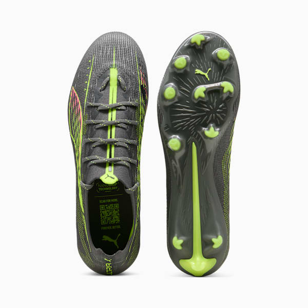 ULTRA 5 PRO Firm Ground/Artificial Ground Men's Soccer Cleats, Matte Aged Silver-Yellow Alert-Sun Struck, extralarge