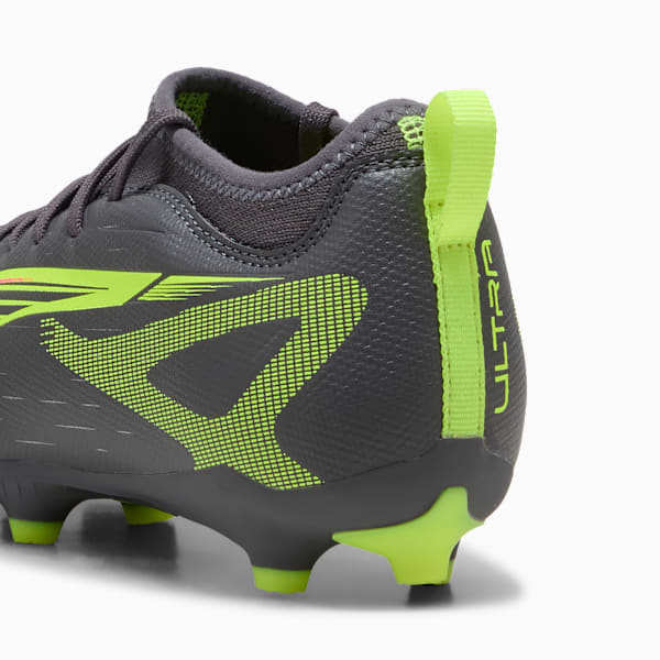 Tacos de fútbol para suelo firme/artificial para niños grandes ULTRA 5 MATCH, Matte Aged Silver-Yellow Alert-Puma Aged Silver, extralarge