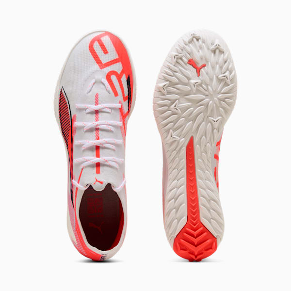 ULTRA 5 PRO CAGE Men's Soccer Cleats, PUMA White-PUMA Black-Glowing Red, extralarge