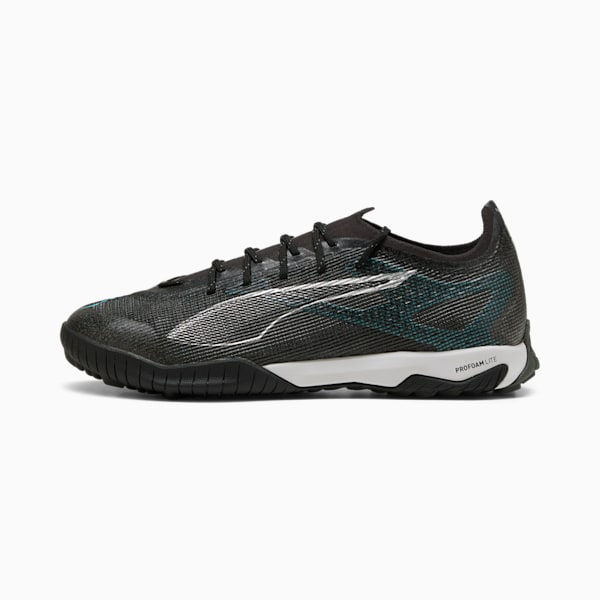 ULTRA 5 PRO CAGE Men's Soccer Cleats, PUMA Black-PUMA Silver-Bright Aqua, extralarge