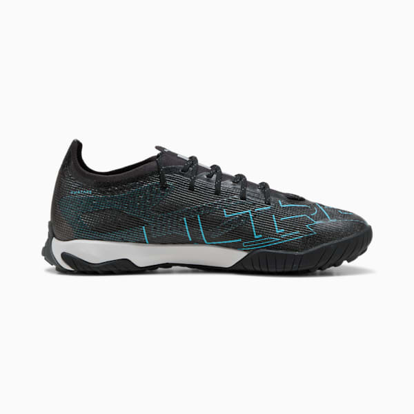 ULTRA 5 PRO CAGE Men's Soccer Cleats, PUMA Black-PUMA Silver-Bright Aqua, extralarge